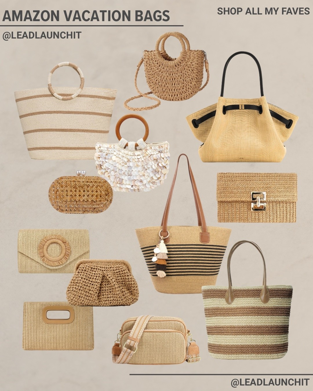 Vacation bags that look designer but are Amazon finds 🧺✨
These are the exact straw + woven bags I’m packing for spring break, beach trips, pool days, and summer weekends — chic, lightweight, and under-the-radar good.

✔️ Beach ✔️ Brunch ✔️ Travel ✔️ Everyday
Every bag is linked in my LTK + Amazon Storefront so you can shop the exact styles (and similar favorites) in one place 🤎

👉 Shop them now — these styles sell out fast
🔗 Linked in my LTK / Amazon Storefront

#ResortStyle
#NeutralStyle
#TravelStyle
#EverydayStyle
#AffordableFashion