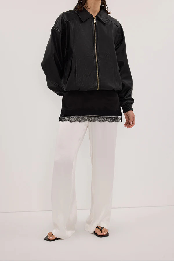 MONICA WHITE SATIN PANT | DISSH