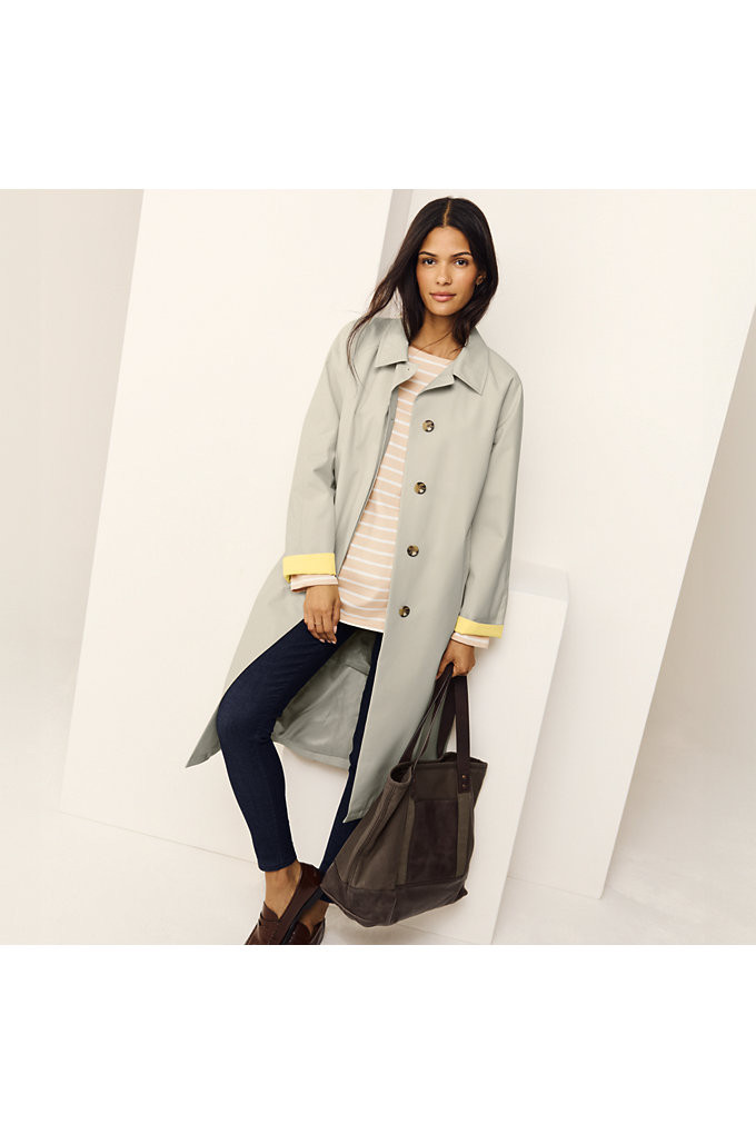 Women's Mac Raincoat - Lands' End - Ivory - M | Lands' End (US)