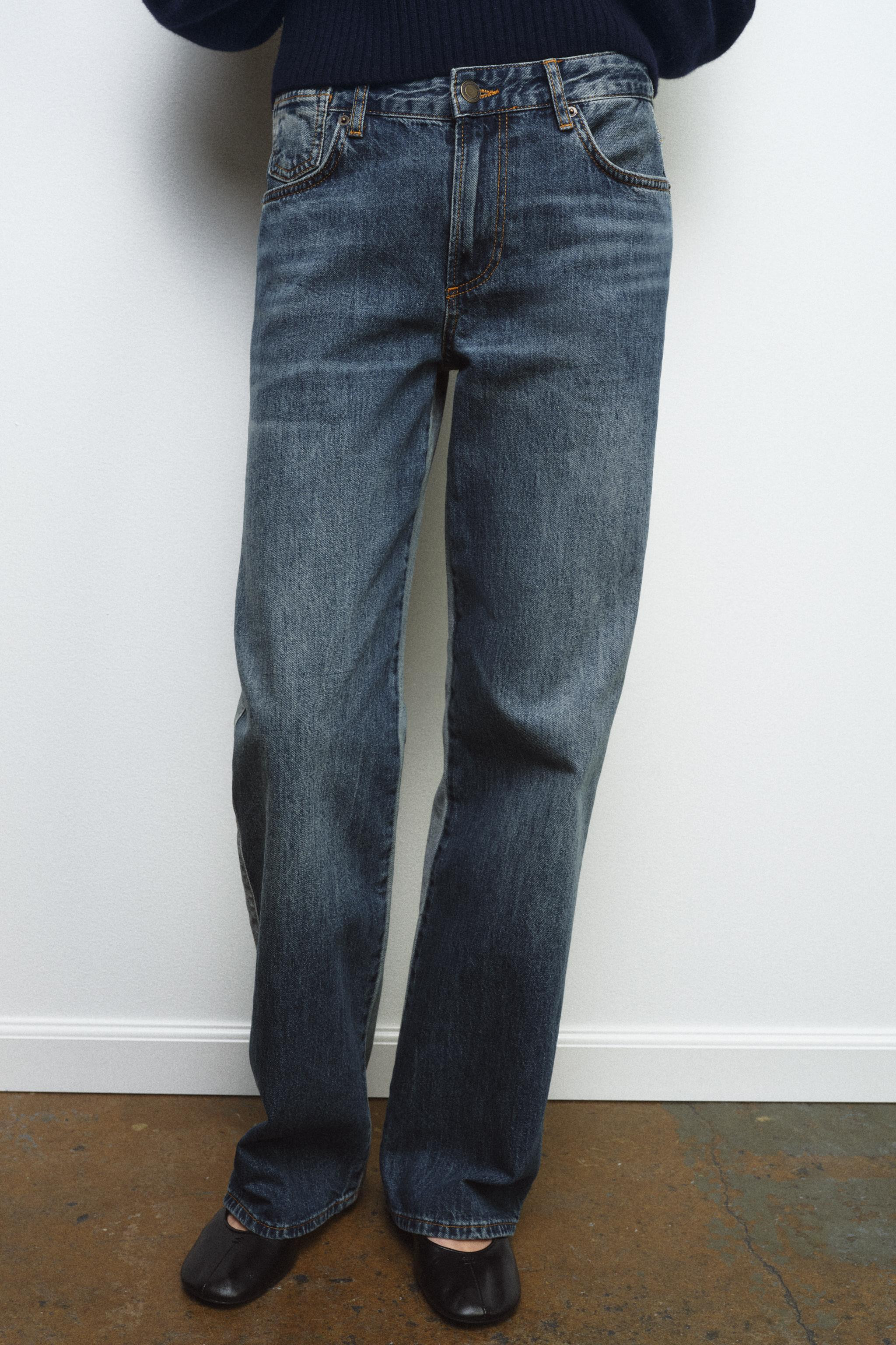 ZW COLLECTION MID-RISE STRAIGHT LEG JEANS | Zara US