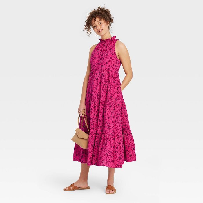 Women's Sleeveless Dress - Universal Thread™ Pink Floral XL | Target
