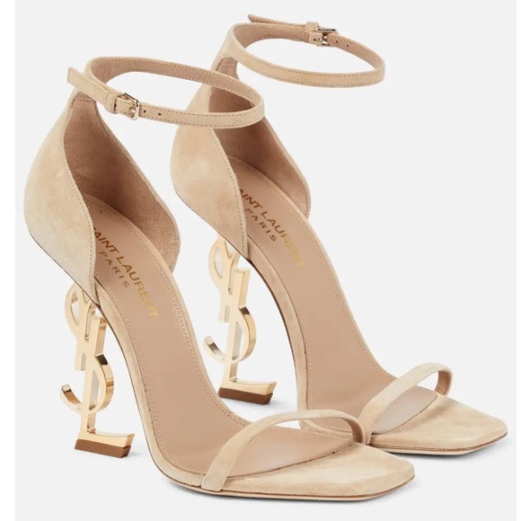Never worn Saint Laurent opyum Suede Sandals with metal YSL 110 | Poshmark