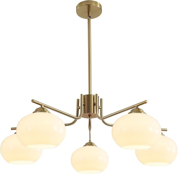 Lighting 5-Light Globe Flush Mount Sputnik Chandelier Modern Brass Gold Pendant Lighting Fixture ... | Amazon (US)