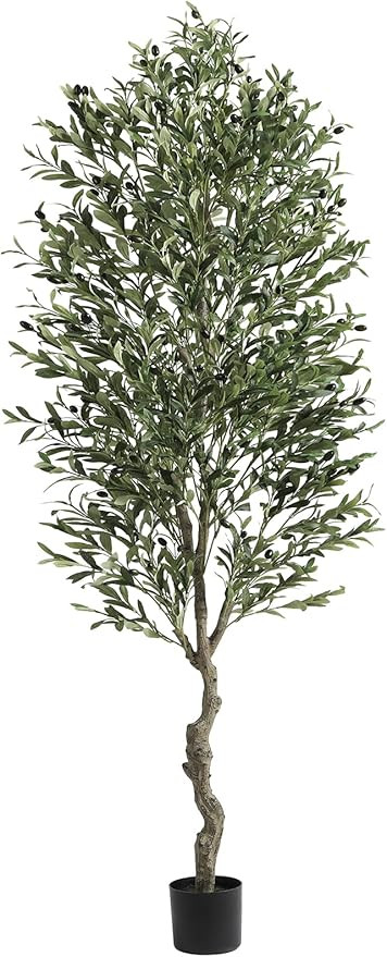 VIAGDO Artificial Olive Tree 7ft Tall Fake Potted Olive Silk Tree with Planter Large Faux Olive B... | Amazon (US)