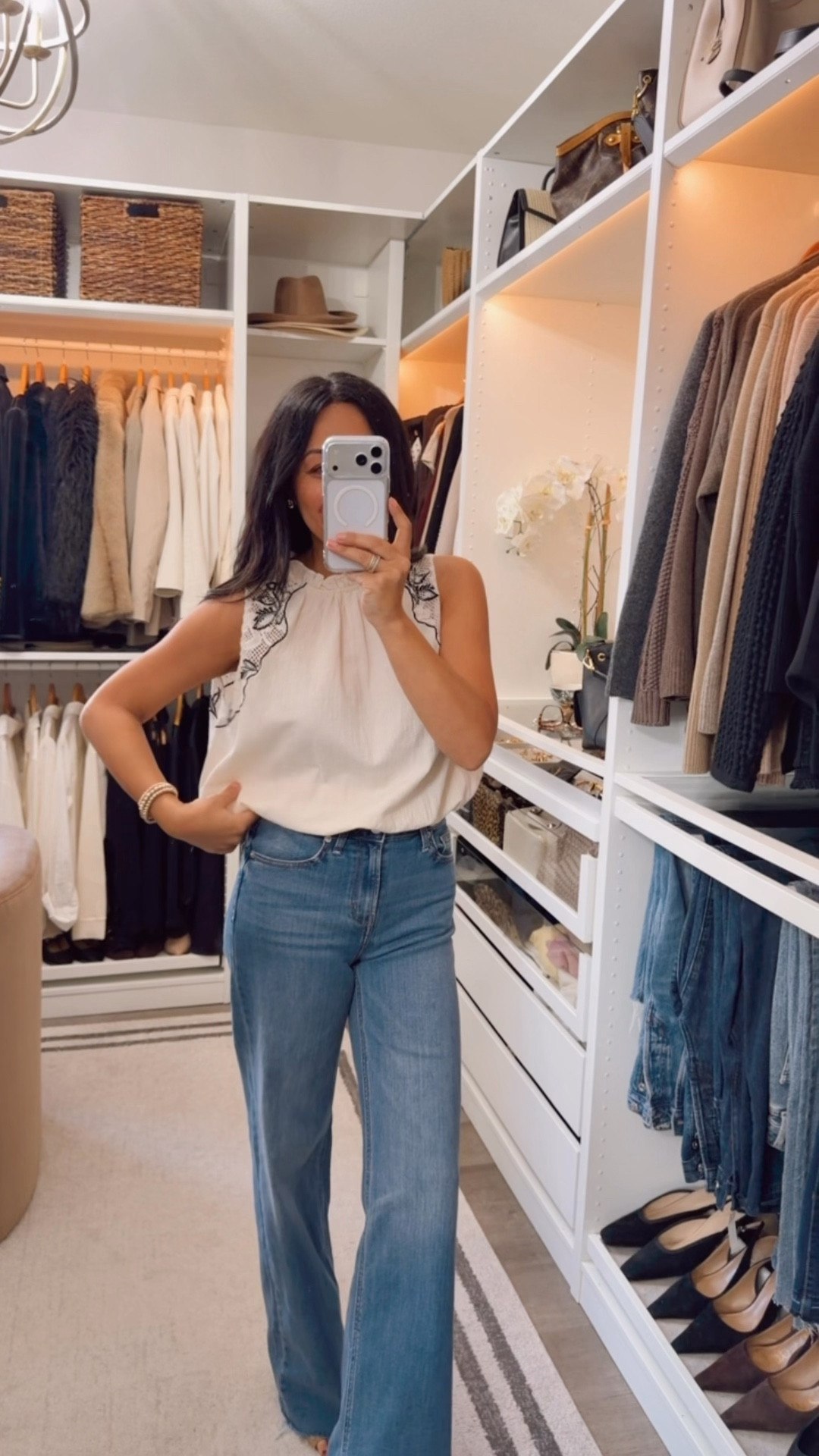 Zara tank- love the details⭐️
Everything tts
Wearing the denim in the 32-inch inseam 

#LTKootd #LTKOver40