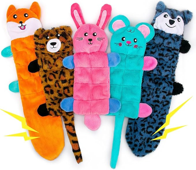 AWOOF No Stuffing Dog Toy, Crinkle Squeaky Dogs Teething Chew Toys Set for Small Medium Large Bre... | Amazon (US)