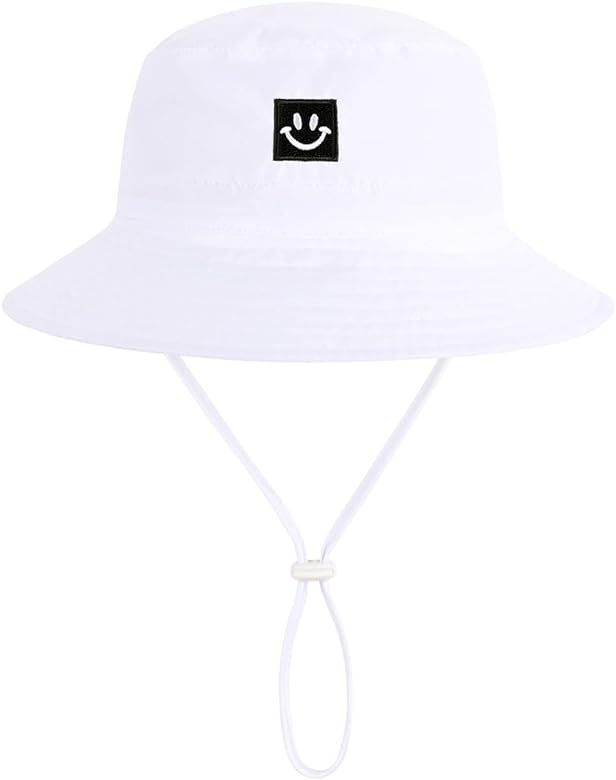 Baby Sun Hat, Toddler Smile Face UPF 50+ Sun Protection Bucket Hat,Foldable Beach Hats for Boys G... | Amazon (US)