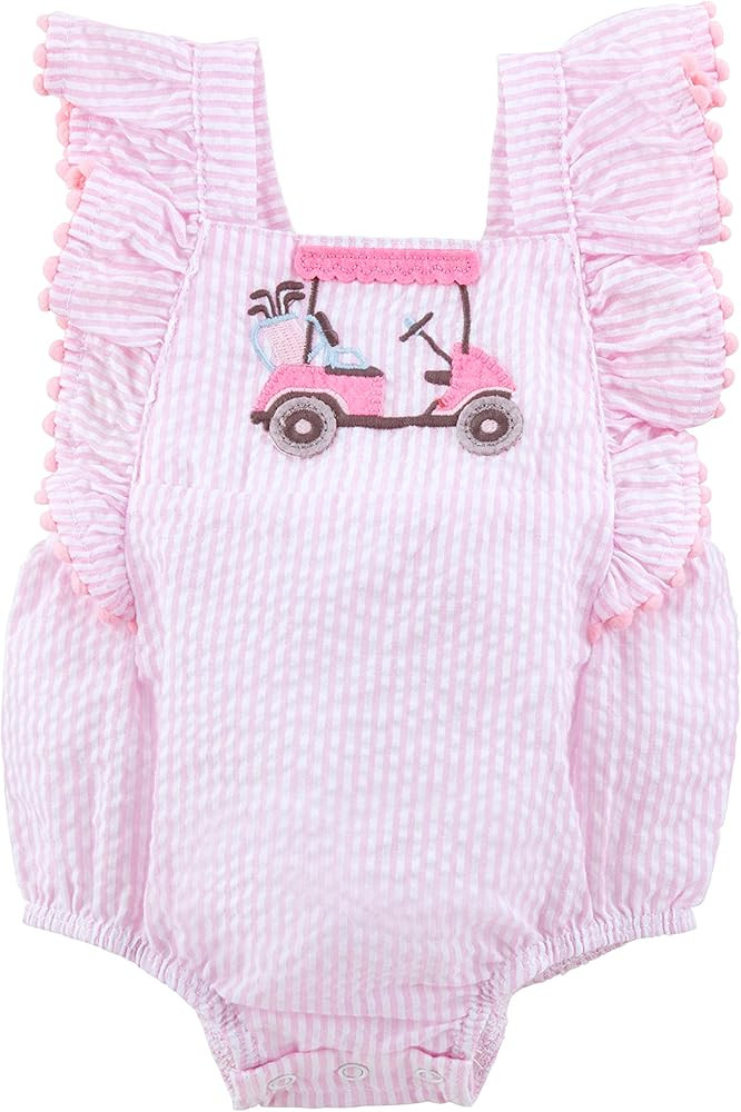 Mud-Pie Baby Girl Golf Cart Bubble, Pink, 3-6M | Amazon (US)