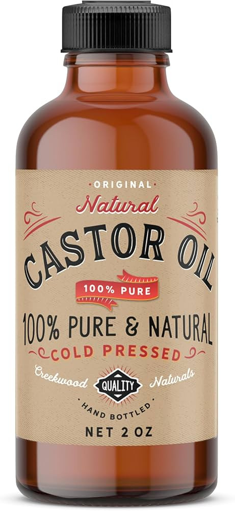 Castor Oil, 100% Pure Cold Pressed Hexane Free, In Glass Bottle (2oz, 2, Fl Oz) | Amazon (US)