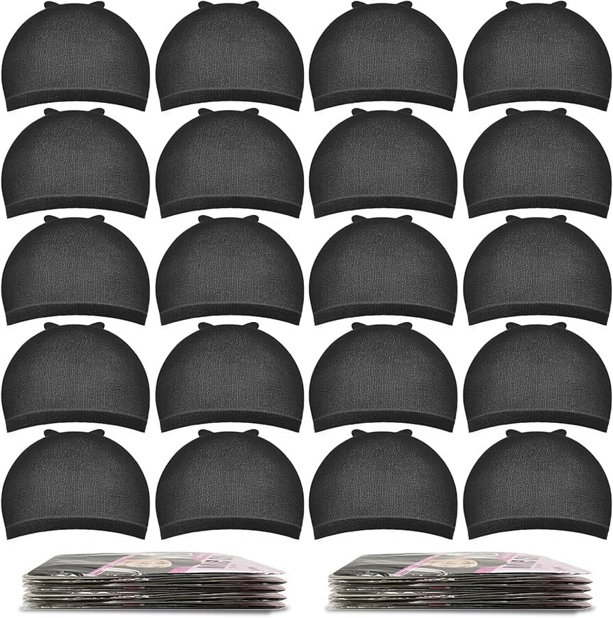 MORGLES 20 Pcs Black Stocking Wig Caps, Stretchy Nylon Wig Caps For Women Men | Amazon (US)
