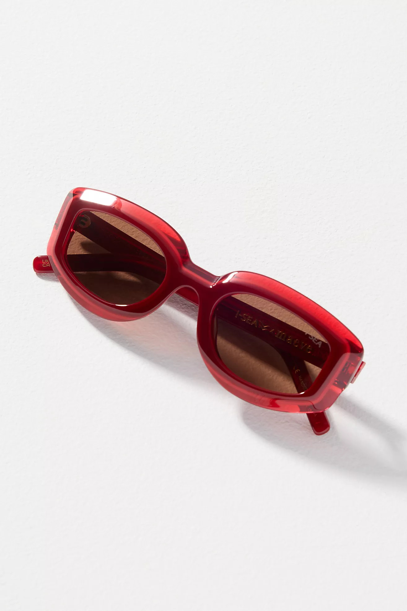 Maeve Curved Rectangular Colorblock Polarized Sunglasses | Anthropologie (US)