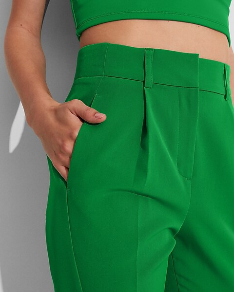 High Waisted Pleated Ankle Pant | Express