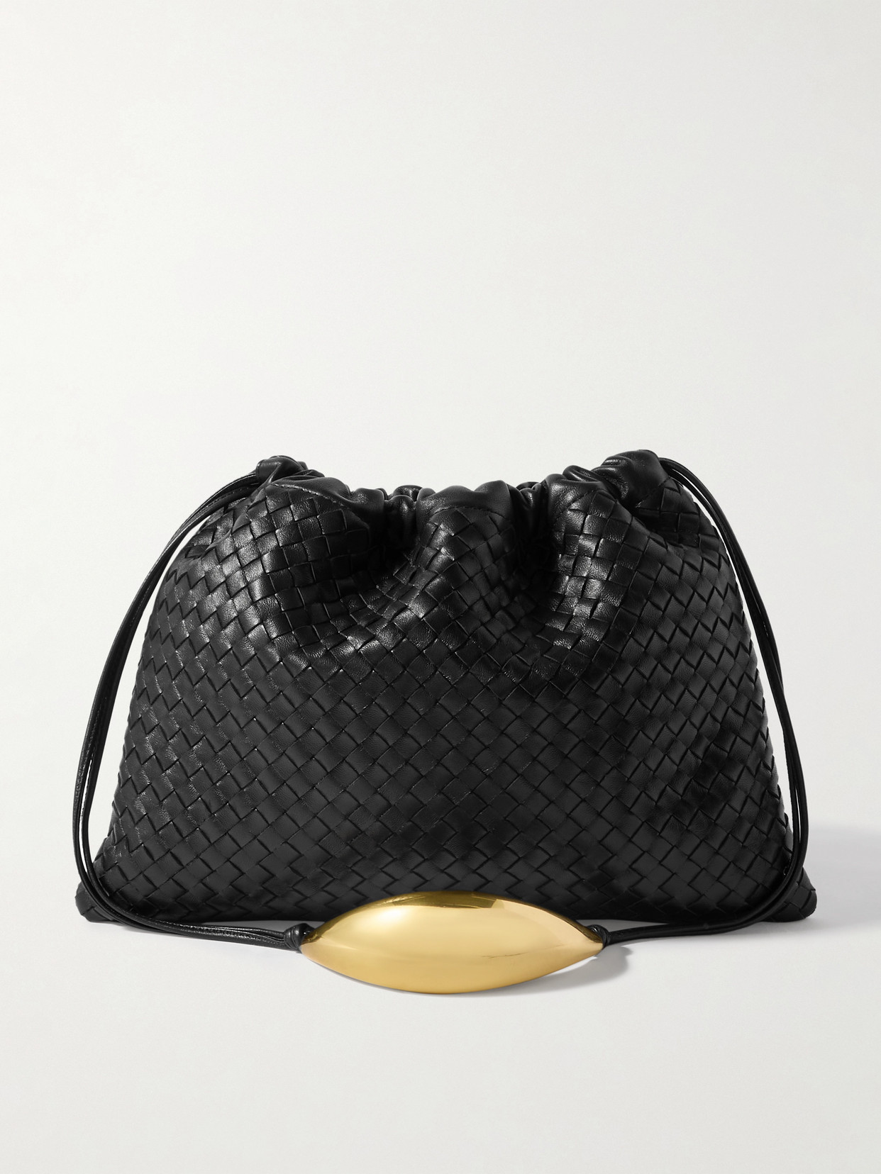 Bottega Veneta - Dustbag Embellished Intrecciato Leather Pouch - Black | NET-A-PORTER (US)