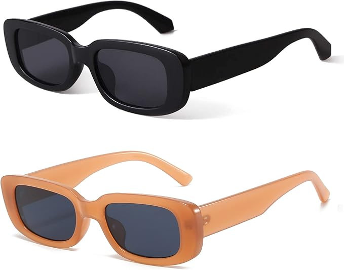 BUTABY Rectangle Sunglasses for Women Retro Driving Glasses 90’s Vintage Fashion Narrow Square ... | Amazon (US)