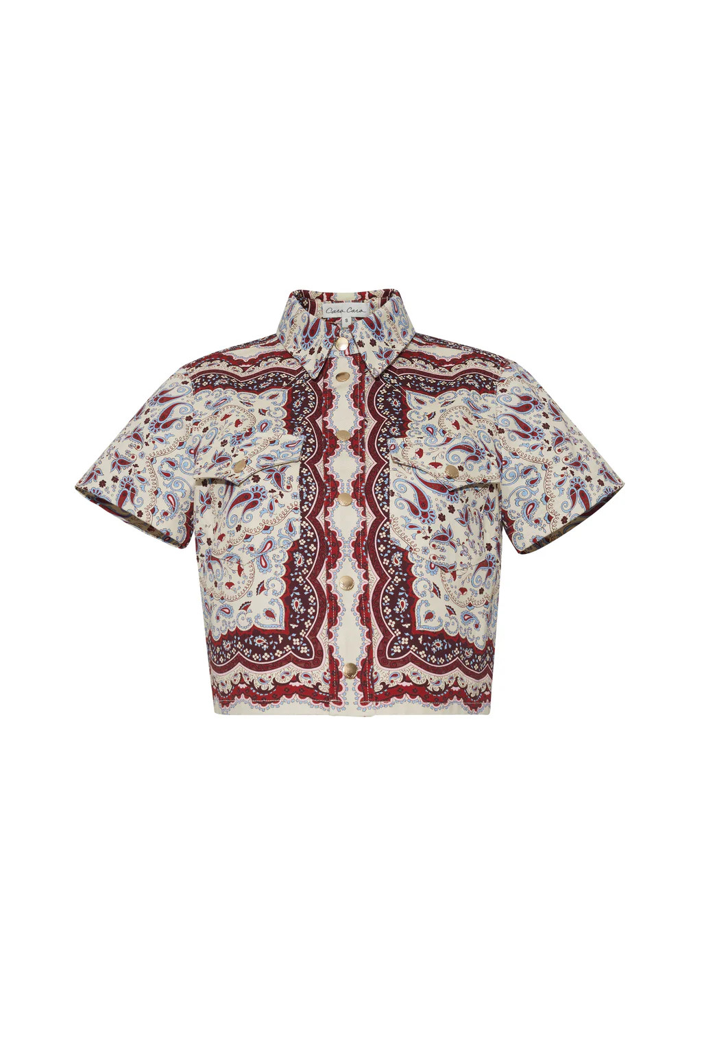 Paro Top in Paisley Scarf Ivory | Over The Moon