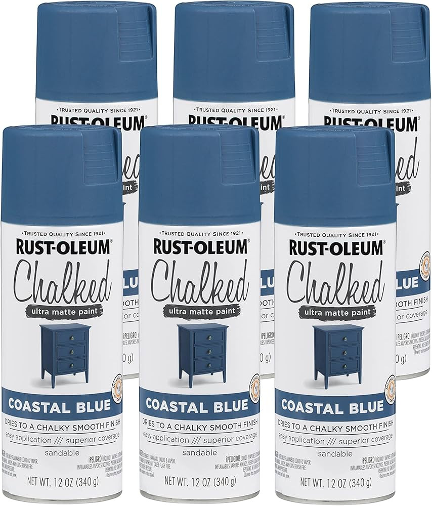 Rust-Oleum Coastal Blue Chalked All-in-One Ultra Matte Spray Paint | One Coat Coverage | No Prime... | Amazon (US)