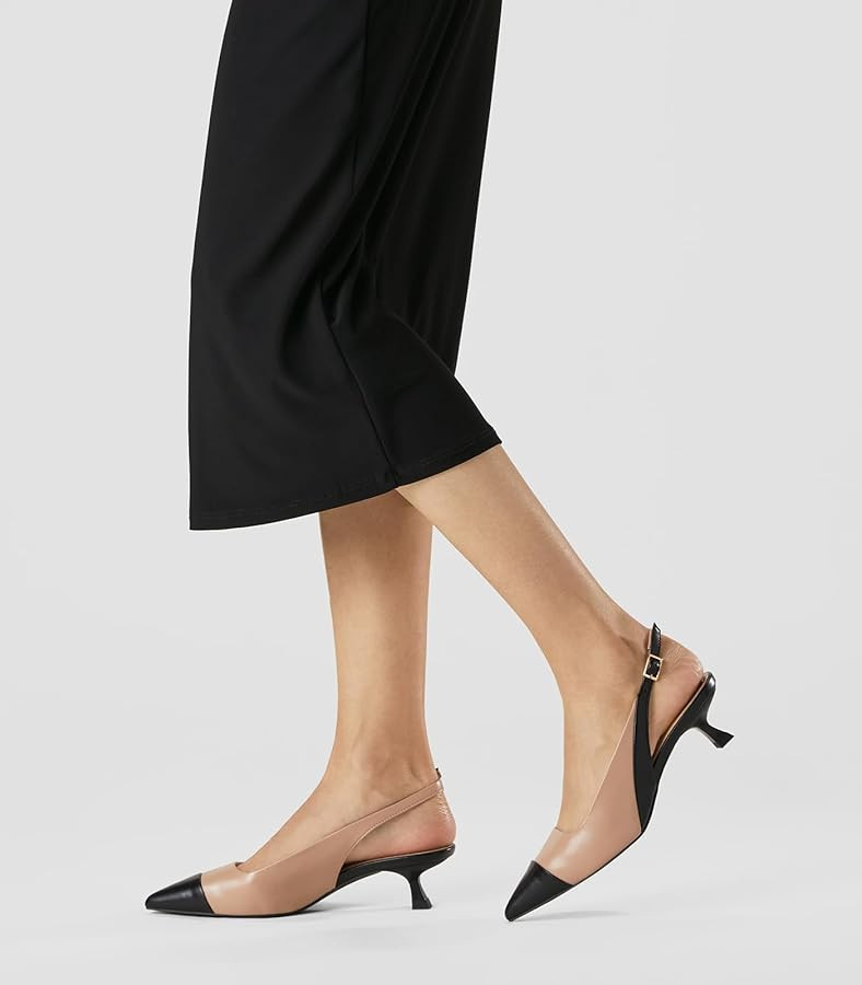 Arromic Women's Slingback Kitten Heels Closed Toe Heels Pointed Toe Low Pump Shoes Dress Work Bri... | Amazon (US)