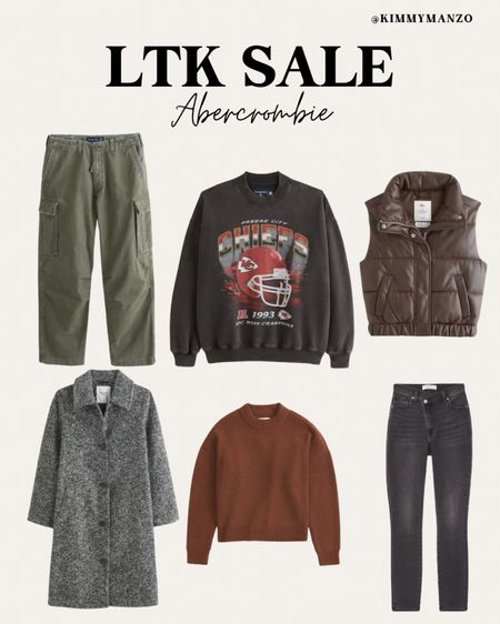LTK Sale Abercrombie 

Cargo pants, men’s, crewneck, winter coat, sweater, jacket 

#LTKsalealert #LTKSale #LTKSeasonal