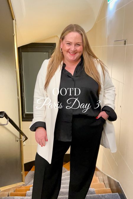 OOTD: Paris, Day Three, Look 2 // Casual, comfortable, black & white tailored pieces! 

#LTKplussize #LTKfindsunder100 #LTKstyletip