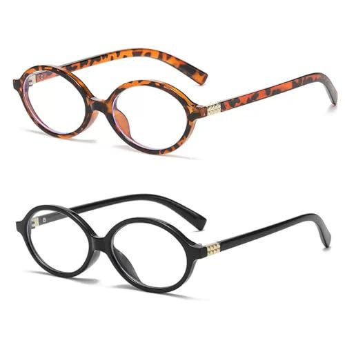 ZUVGEES Oval Blue Light Reading Glasses for Women Men Computer Glasses（ (Black + Leopard),300 | Amazon (UK)