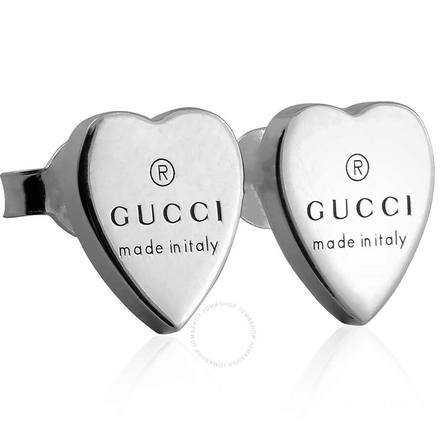 Heart earrings with Gucci trademark in Sterling Silver | Jomashop.com & JomaDeals.com