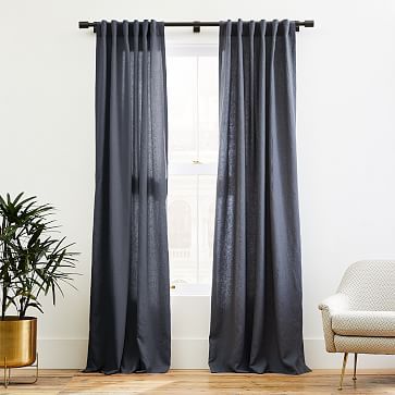 European Flax Linen Curtain - Graphite | West Elm (US)