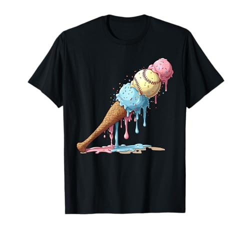 Baseball Ice Cream Watercolor Lover Ice Cream Cone Boy Youth T-Shirt | Amazon (US)