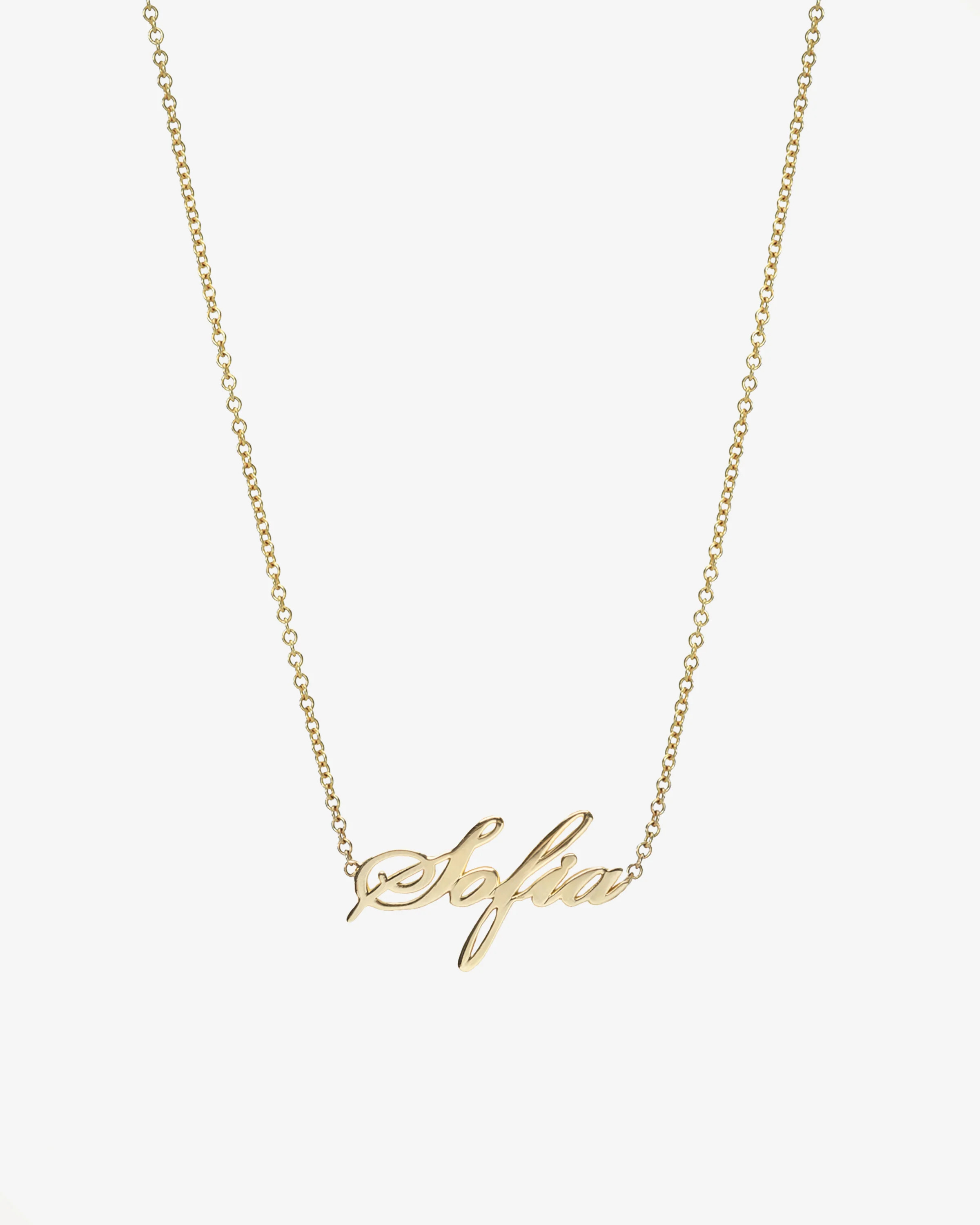 14k Gold Script Name Necklace | Zoe Lev Jewelry