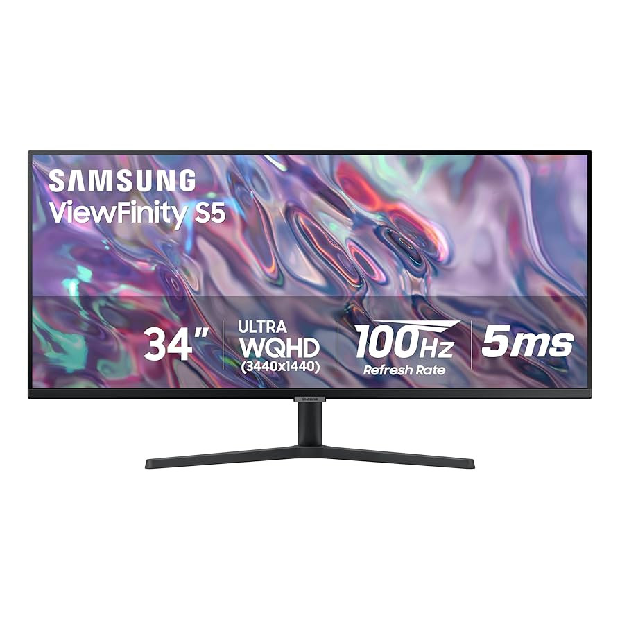 SAMSUNG 34" ViewFinity S50GC Series Ultra-WQHD Monitor, 100Hz, 5ms, HDR10, AMD FreeSync, Eye Care... | Amazon (US)