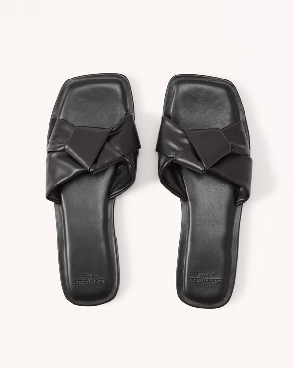 Knotted Suede Slide Sandals | Abercrombie & Fitch (US)