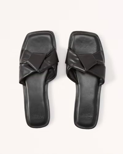 Knotted Faux Leather Slide Sandals | Abercrombie & Fitch (US)