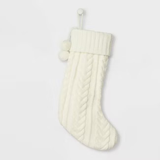 Cable Knit Christmas Stocking Ivory - Wondershop™ | Target