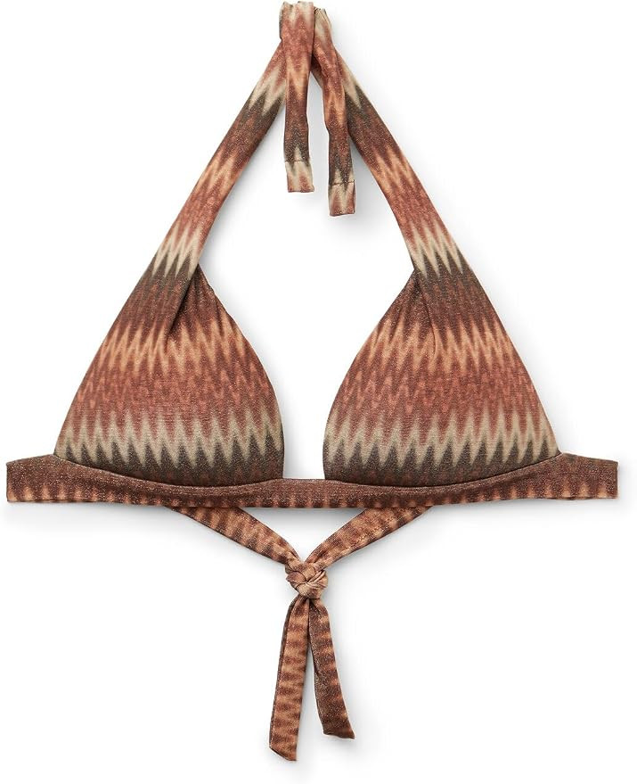 CALZEDONIA Woman's Golden Chevron Padded Triangle Swimsuit Top | Amazon (US)