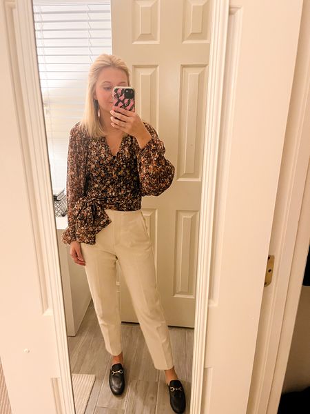 Pants are Zara so we can’t link! And top is old but linked similar! I’m wearing the Gucci mule dupes from Amazon, which are such good quality and look so real. They run TTS. 