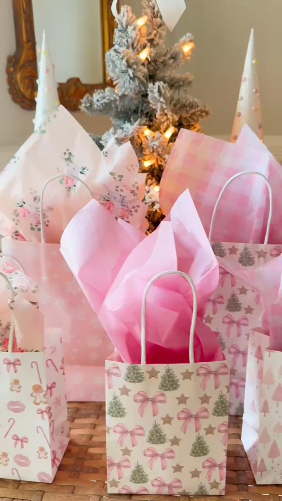 Christmas gift bags and gift wrap that is perfect for a girly or vintage Christmas  

#LTKGiftGuide #LTKCyberWeek #LTKHoliday