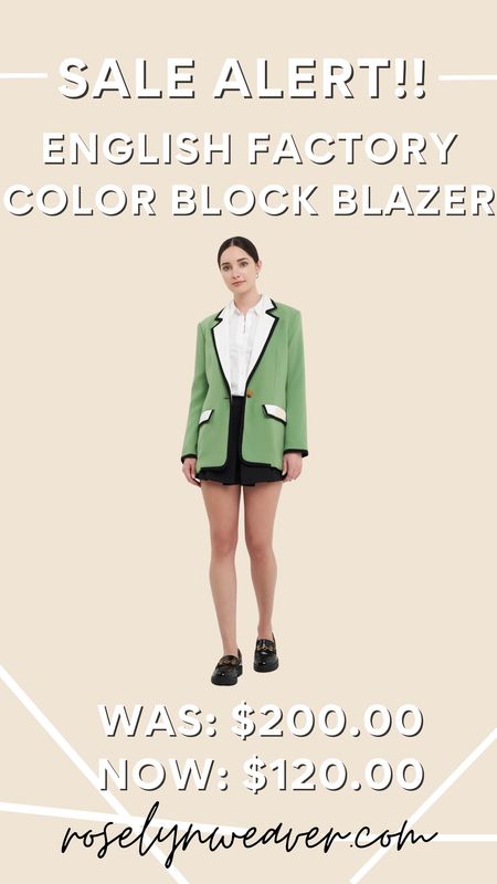 Sale Alert!! English Factory Color Block Blazer!! ✨

#LTKstyletip #LTKCyberWeek #LTKsalealert