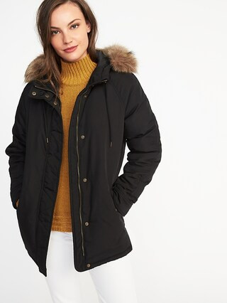 Old Navy Womens Hooded Frost-Free Utility Parka For Women Black Size S | Old Navy US