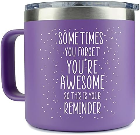 Inspirational Gifts for Women –Stainless Steel Coffee Purple Mug/Tumbler 14oz “Sometimes You Forget  | Amazon (US)