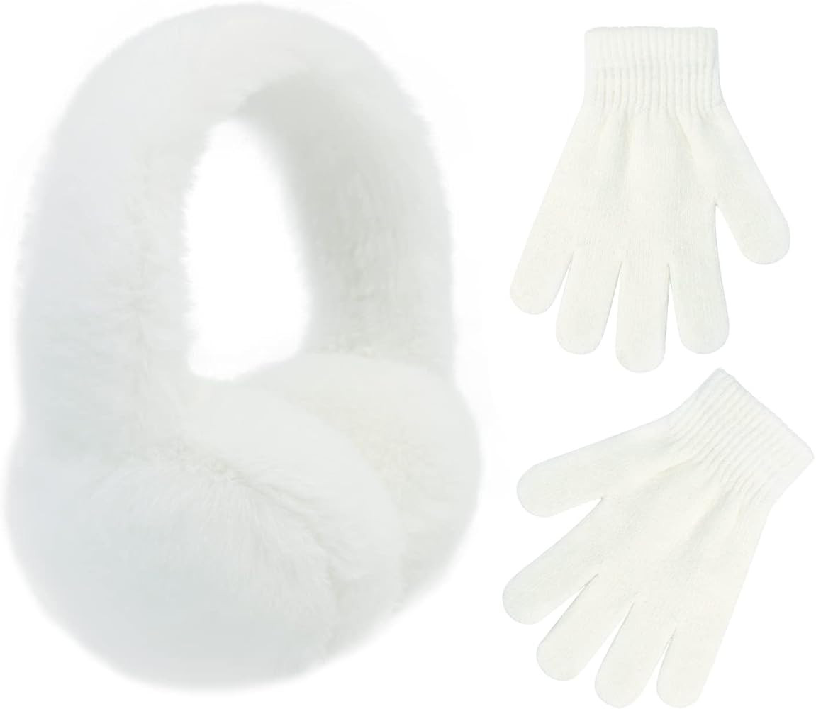 POXIMI Baby Warm Earmuffs Kid Magic Gloves Girl Soft Plush Ear Muffs Toddler Knit Mittens for Boy... | Amazon (US)