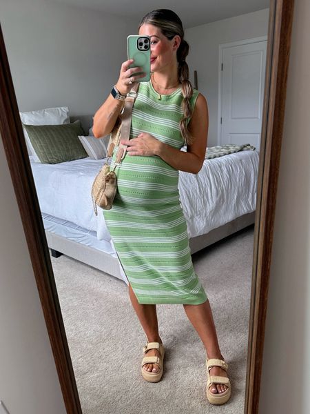 Graduation party outfit. This dress is so cute for your summer events. I am wearing a size medium. 

Summer dress, formal dress, form fitting dress, body con dress, striped dress, sweater dress, green dresss

#LTKSummerSales #LTKBump #LTKU