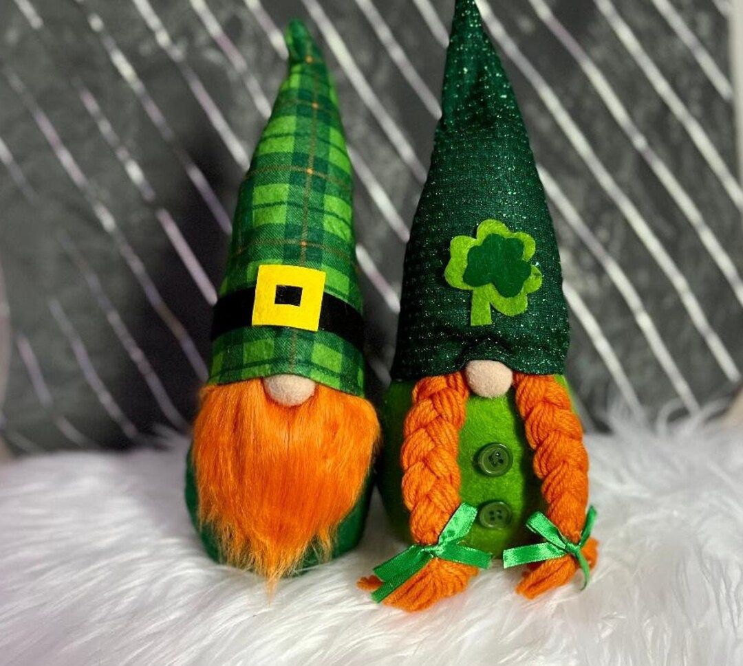 St. Patrick's Day Gnome | Standing Gnome | Paddy's Day Decorations | Shamrock Gnome Decor | Clove... | Etsy (US)