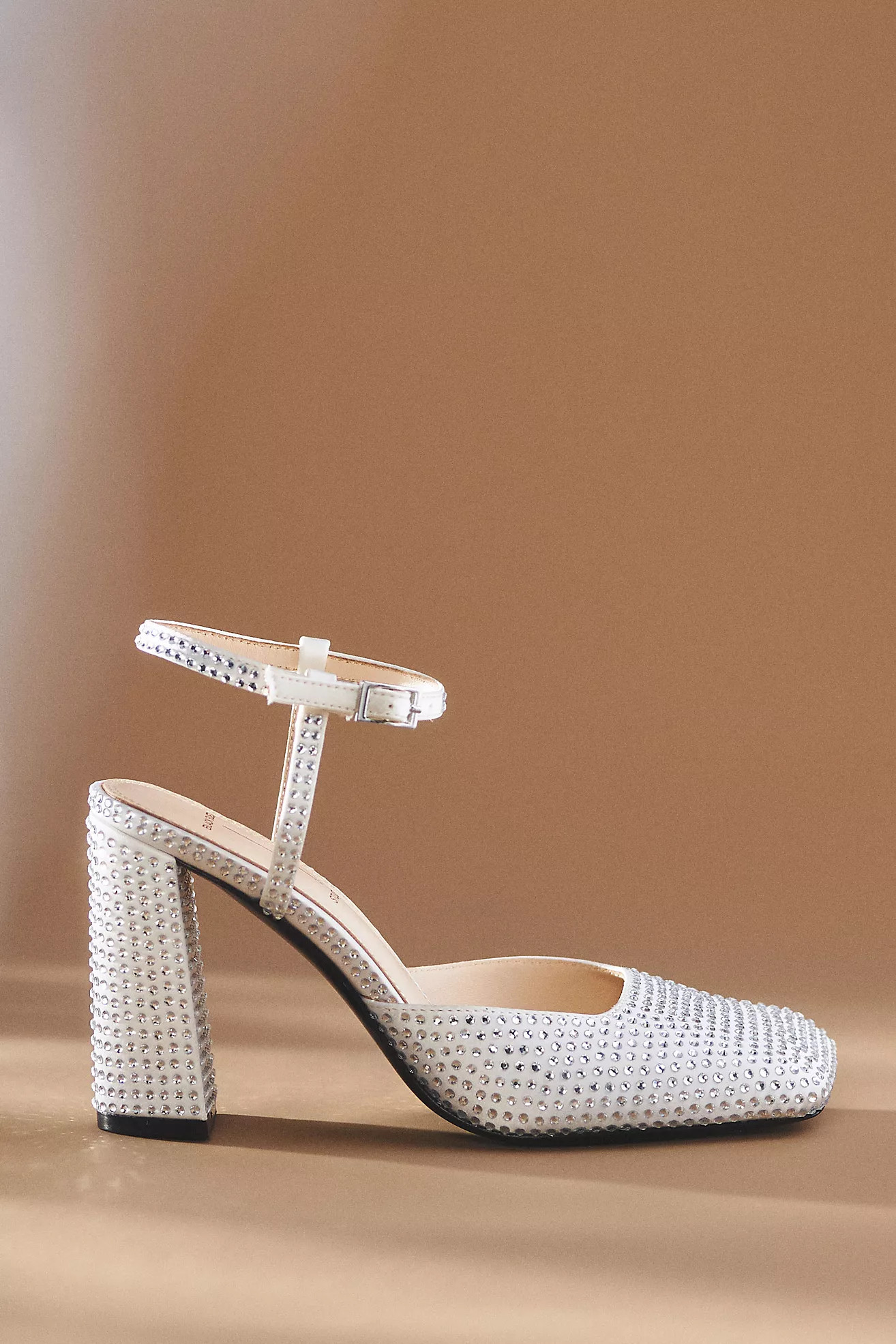 Black Suede Studio Meadow Rhinestone Heels | Anthropologie (US)