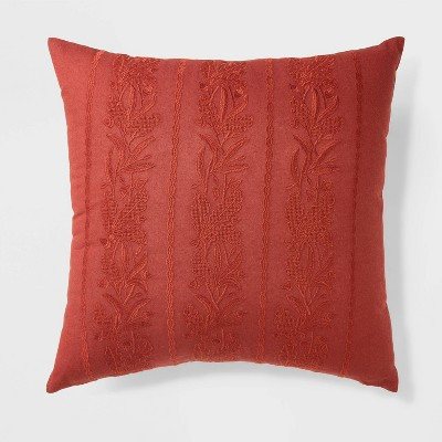 Tonal Embroidered Acorn Lumbar Throw Pillow Red - Threshold™ designed with Studio McGee | Target