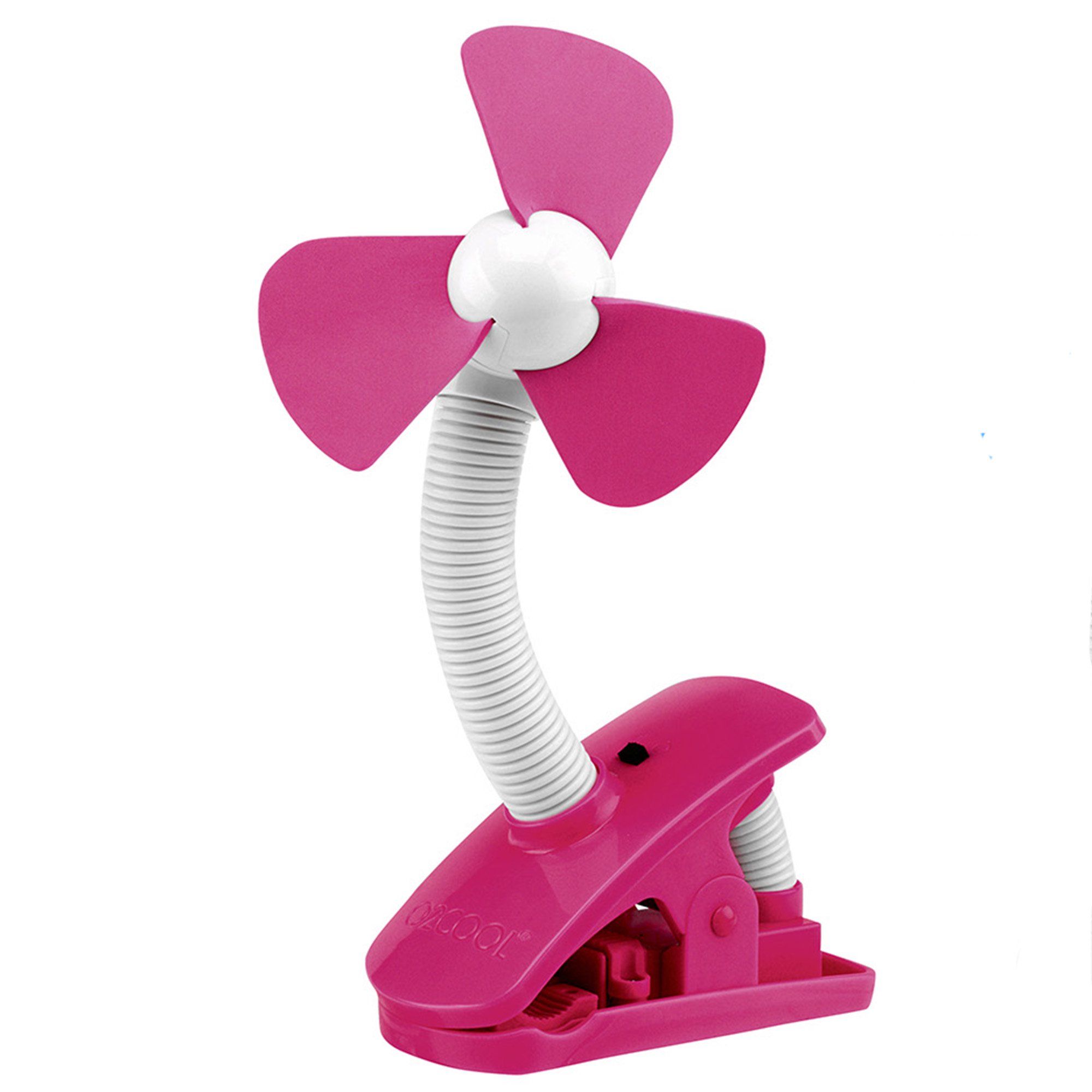 O2COOL 4 inch Portable Battery Powered Stroller Clip Fan, Pink and White | Walmart (US)
