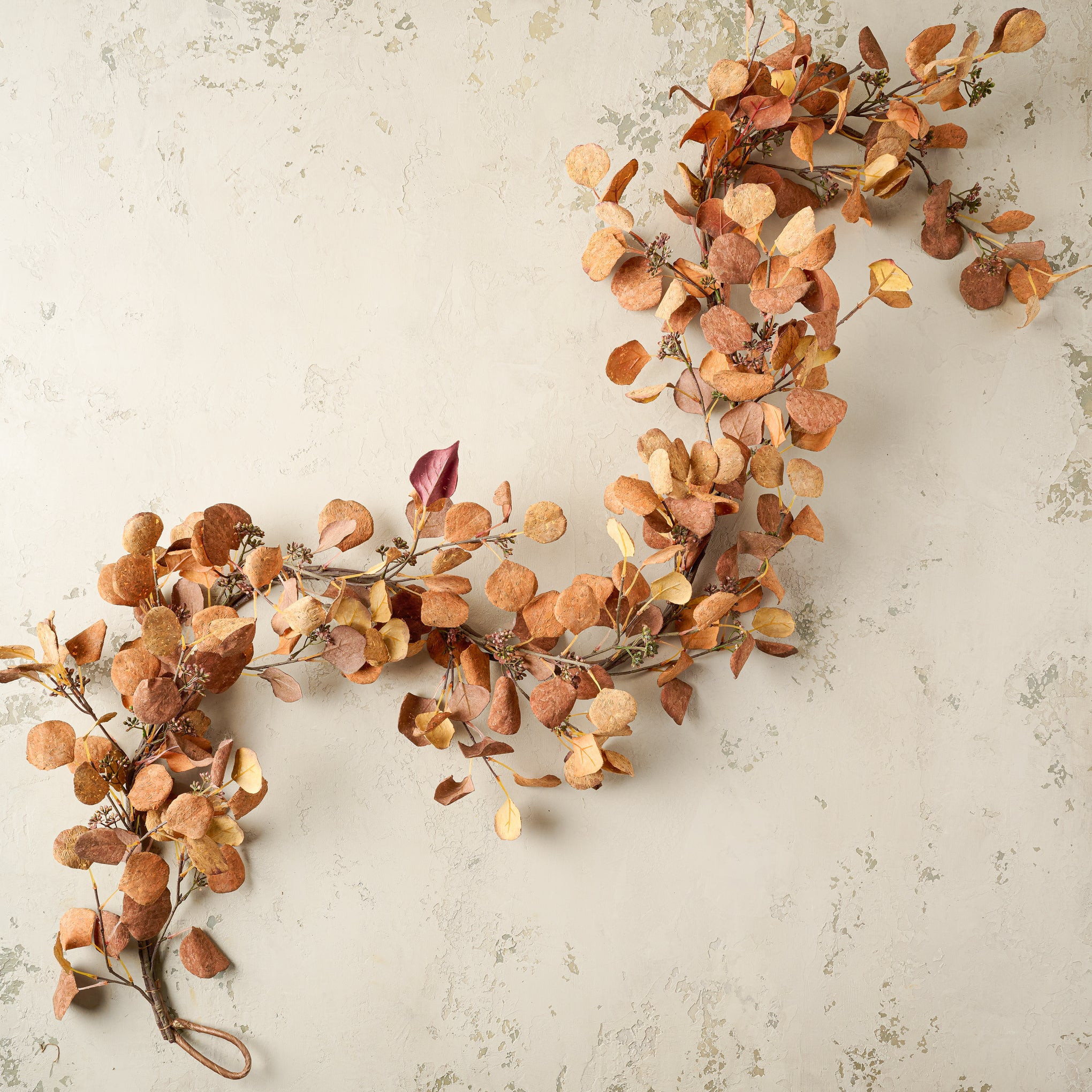 Mustard and Orange Silver Dollar Eucalyptus Garland | Magnolia