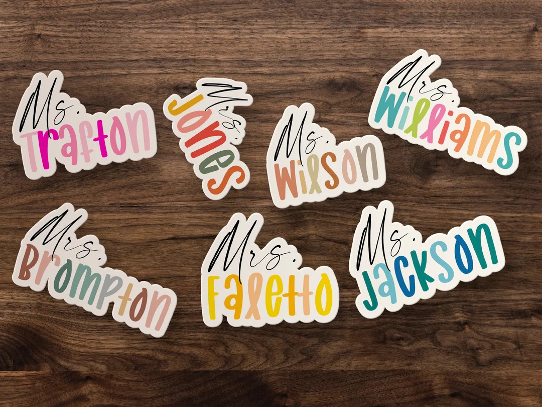 Personalized Teacher Name Sticker Custom Teacher Sticker - Etsy | Etsy (US)