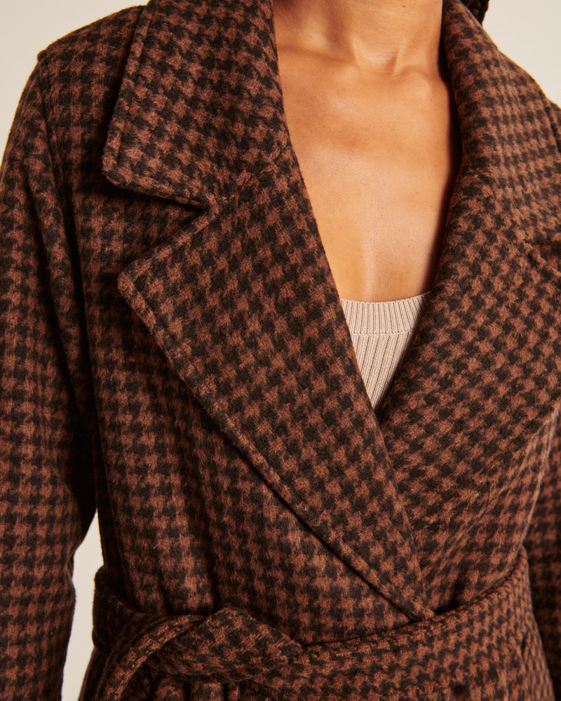 Women's Wool-Blend Lightweight Belted Blanket Coat | Women's Coats & Jackets | Abercrombie.com | Abercrombie & Fitch (US)