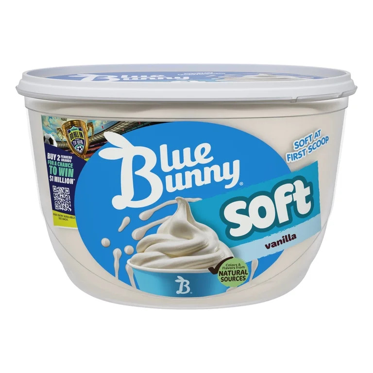 Blue Bunny Soft Vanilla Flavored Frozen Dairy Dessert, 46 fl oz | Walmart (US)