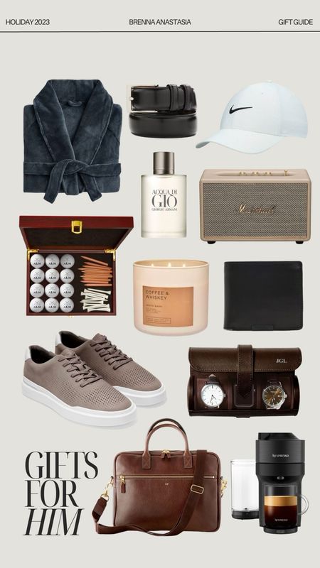 Holiday gifts for him 🖤 holiday gift guide, gift ideas for him 

Giorgio Armani is the best men’s fragrance! My fiancé loves it. A few other fashion gifts that he will love are a Nike hat, cozy robe, leather belt, and Cole Haan sneakers. Add a neutral candle, Bluetooth speaker, watch case, or a coffee maker for some home gift ideas! 

#LTKmens #LTKHoliday #LTKGiftGuide