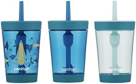 Contigo Spill-Proof Kids Tumbler 3 ct with (Spaceship, Dark Blue & Gummy blue) | Amazon (US)